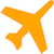 orangefarbenes Flugzeugsymbol