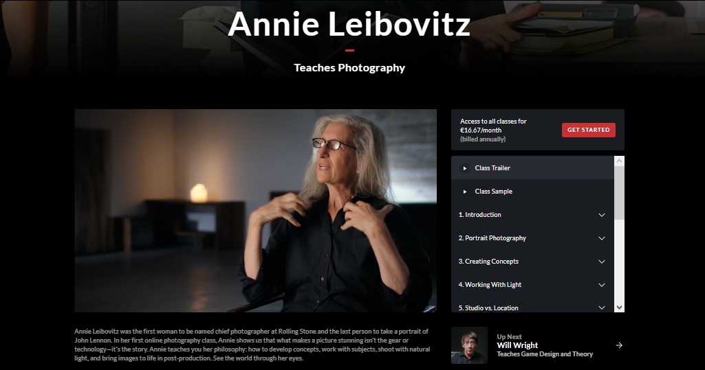 Annie Leibovitz teaches Photography