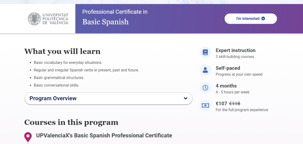 curso online de espanhol com certificado