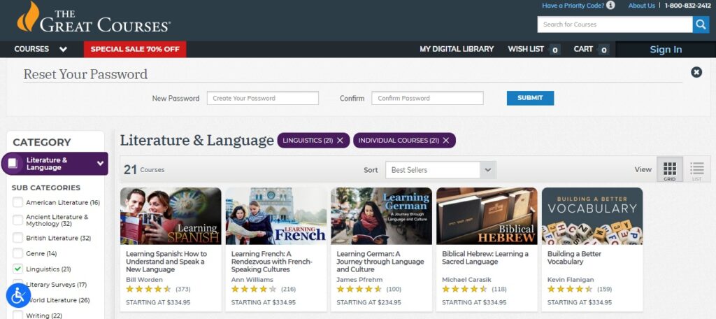 aprender línguas online great courses