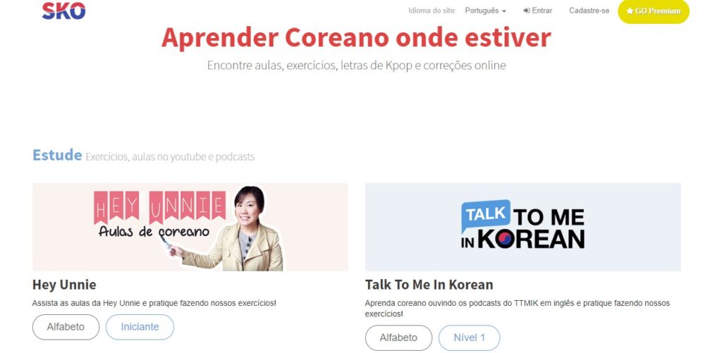 melhores cursos online de coreano