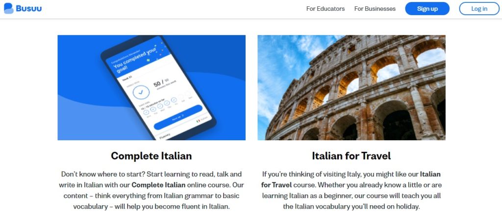busuu aprender italiano online