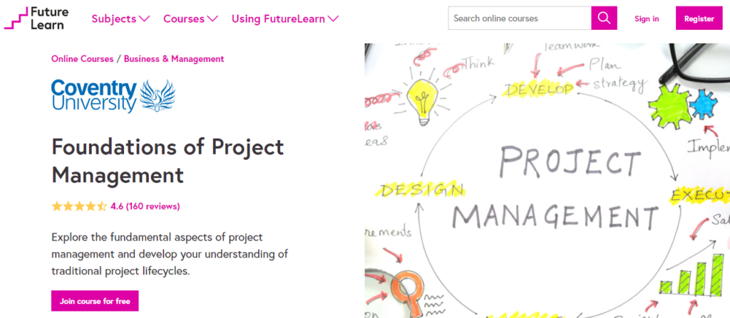 future learn curso online de gestão de projetos