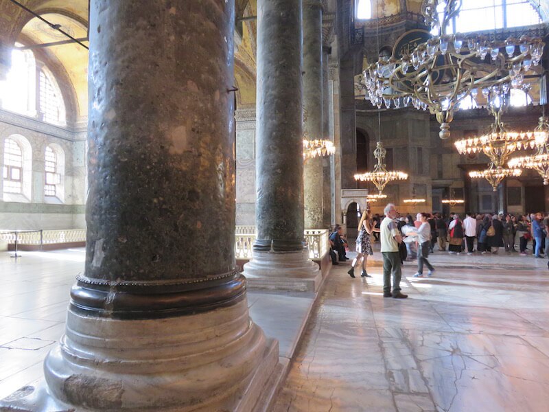 Colunas na Hagia Sophia