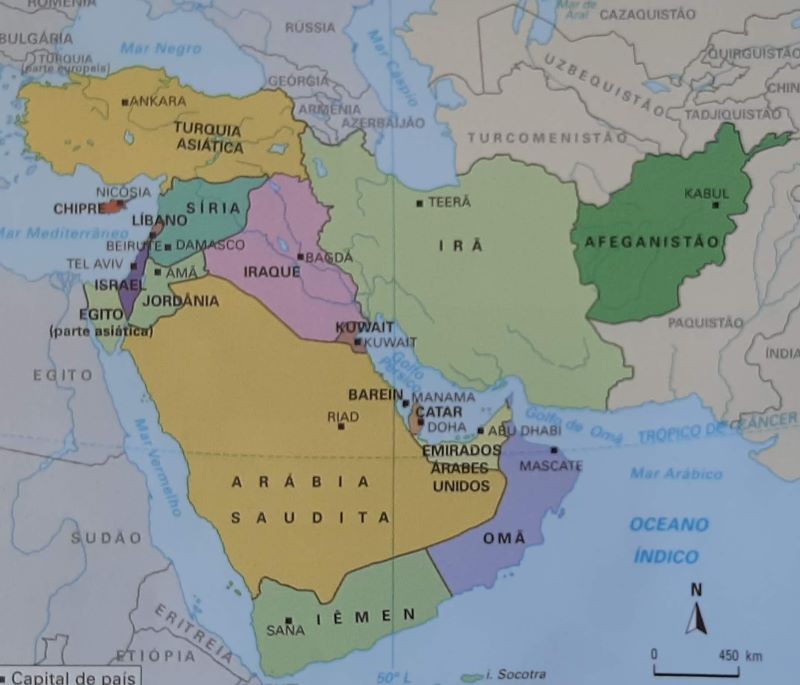 Oriente Médio Mapa