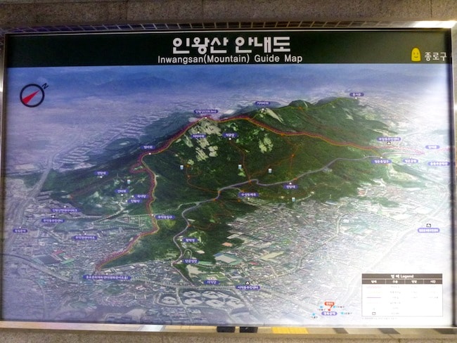 Mapa Montanha Inwangsan