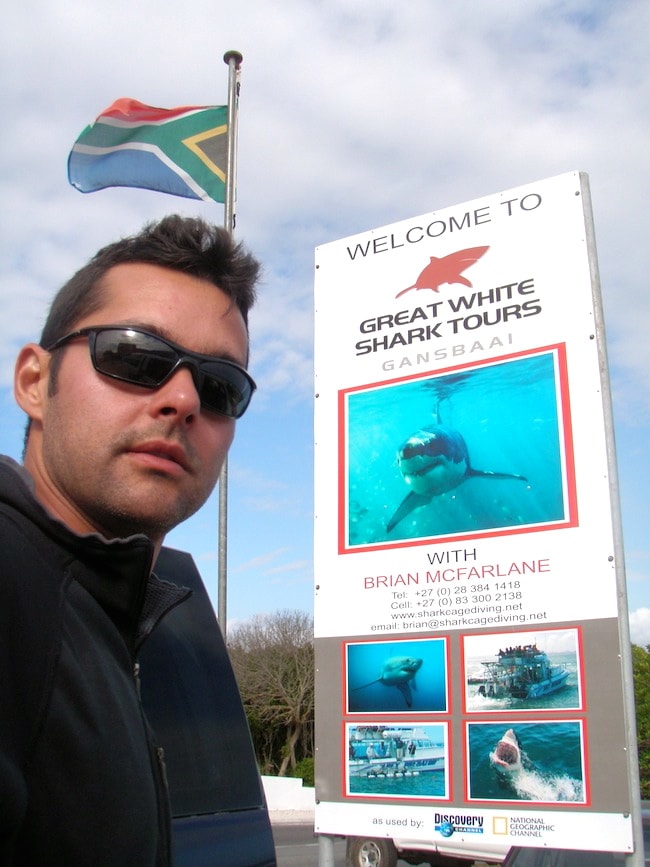 Mergulhando com tubarões brancos na África do Sul