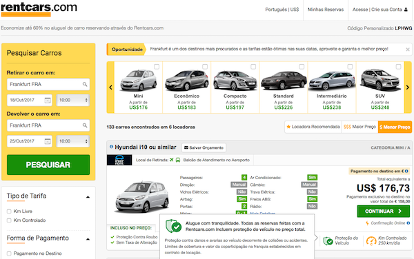 5 melhores sites para aluguel de carro na Europa