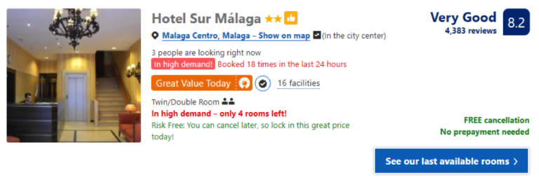 Bom hotel em Malaga