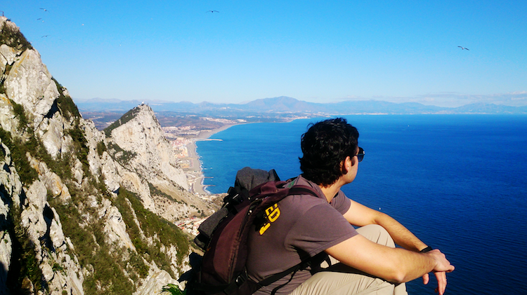 Vista do topo da famosa "rock" de Gibraltar