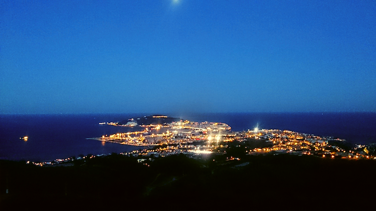 Vista de Ceuta do topo d Mirante San Isabel II