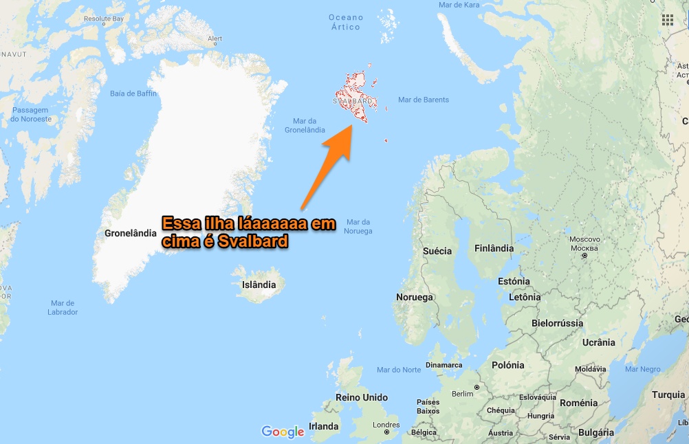 Mapa de Svalbard Noruega