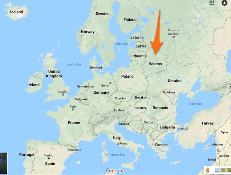 Belarus in Europe Map 2
