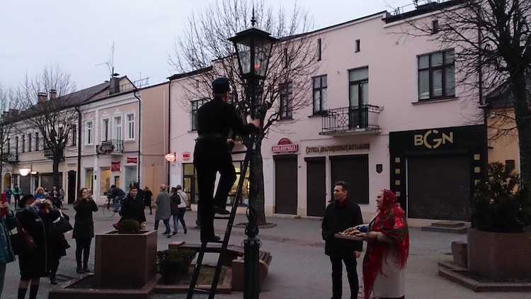 Brest light man streetlamp Belarus 2
