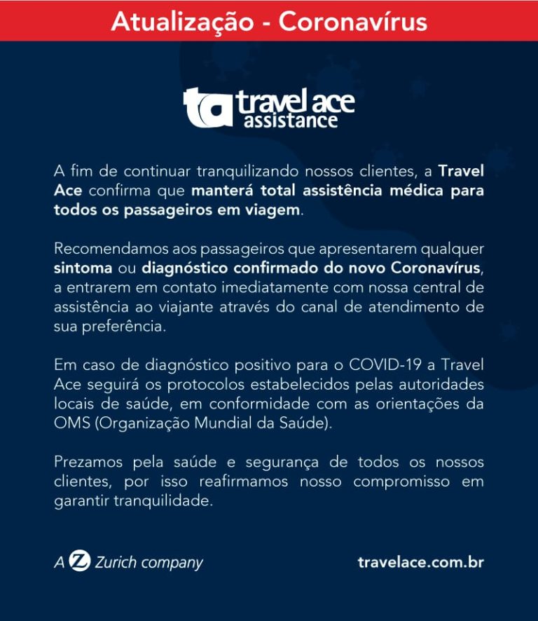 Coronavirus COVID-19 Travel Ace Seguro de Viagem