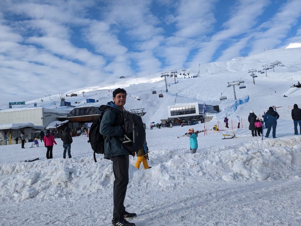 mochilando em Gudauri, na Geórgia